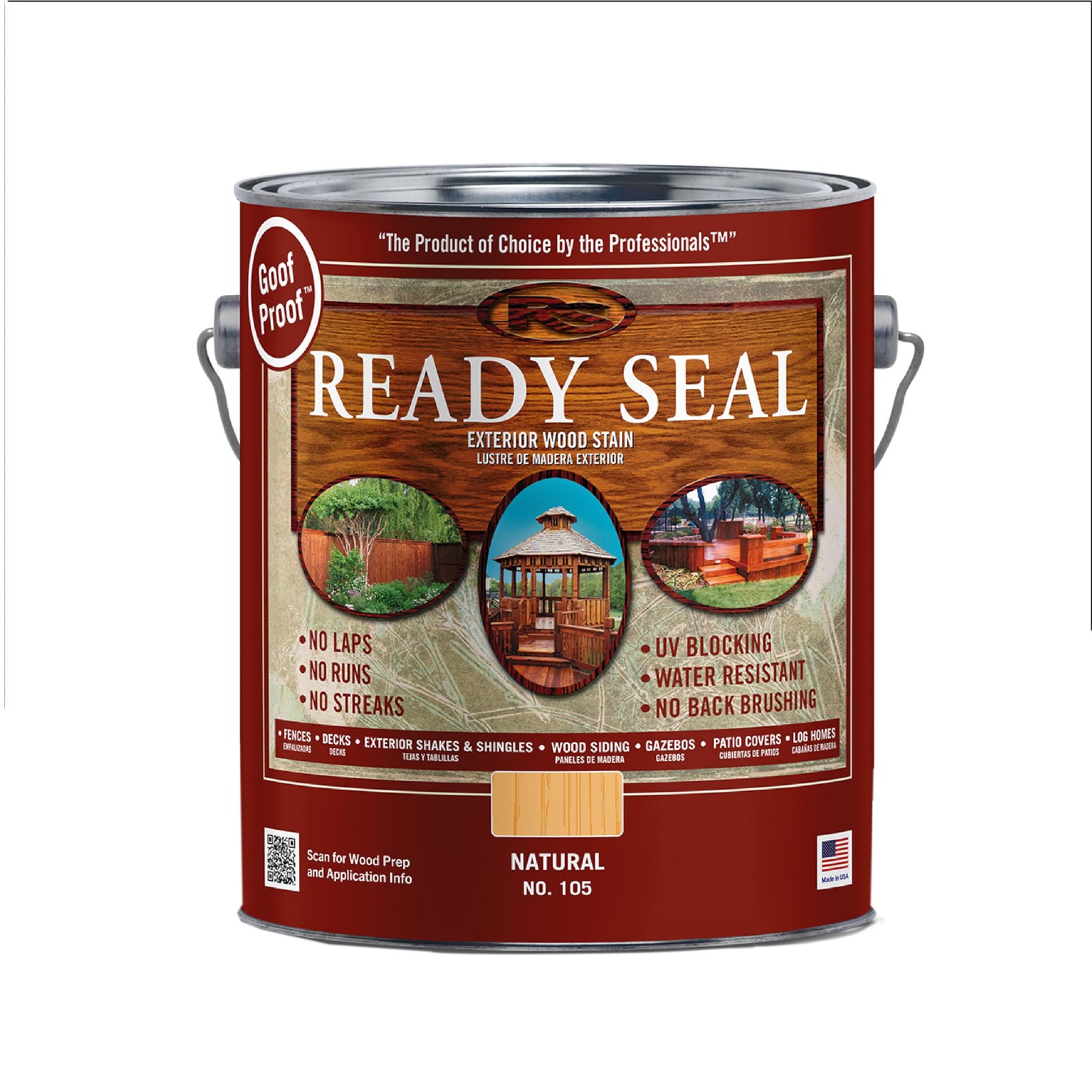 Exterior Wood Stain & Sealer, Natural Light Oak, 1 Gallon