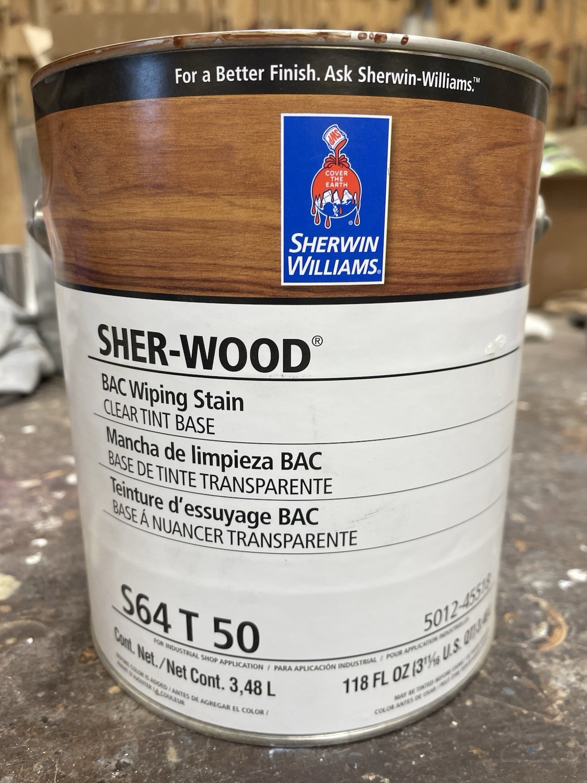 Sherwin Wlliams Sher-Wood BAC Wiping Stain / Gallon/ Custom Cherry