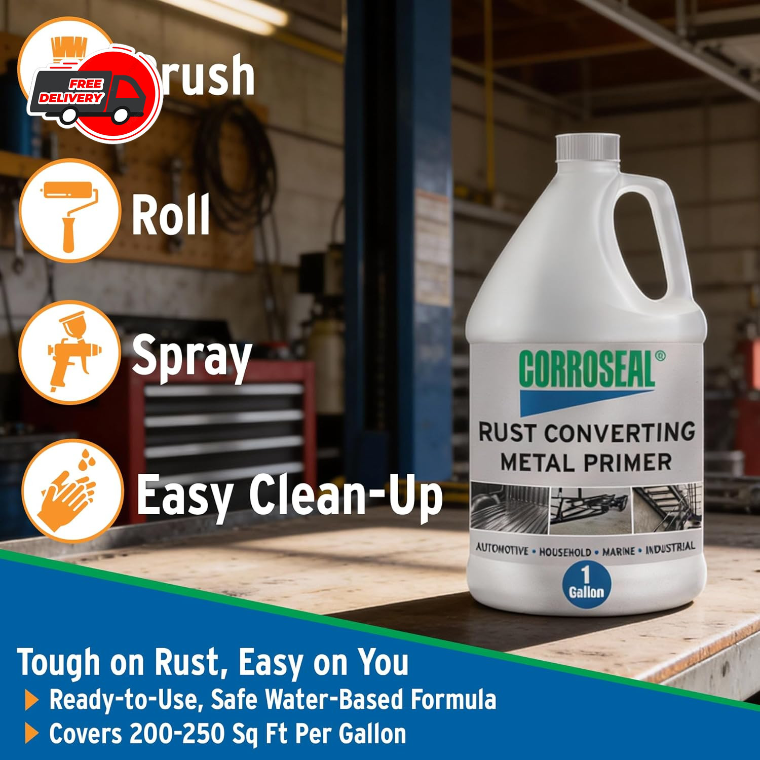 Corroseal-82320 Water-Based Rust Converter Metal Primer, Rust Converter – 1 Qt