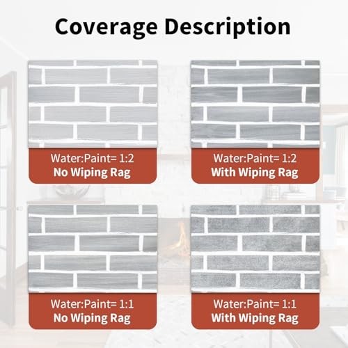 Brick Transformation Paint for Fireplaces, Walls & Concrete – 32 oz Kit, White,