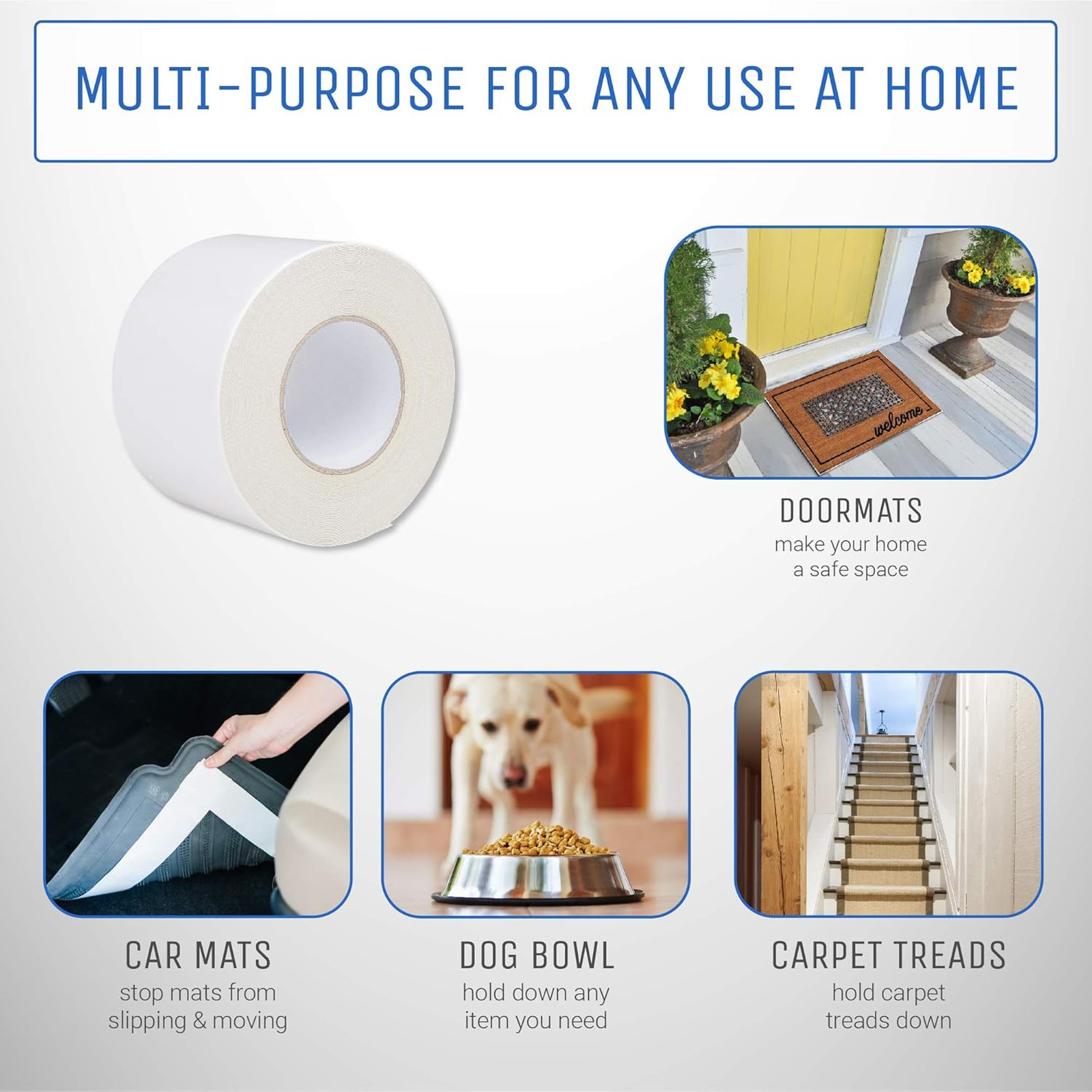 Double Sided Carpet Tape 2 Inch Heavy Duty Industrial Strength Rug Adhesive 40