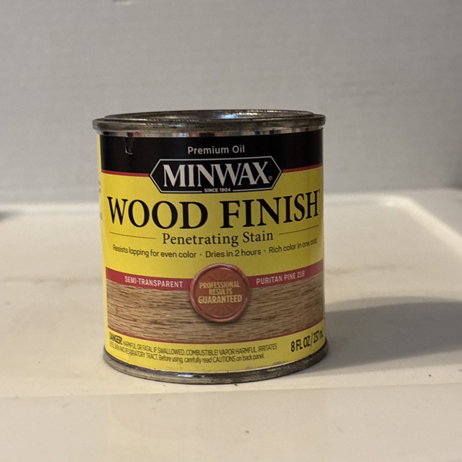 1 – MINWAX 218 Puritan Pine Oil Based Wood Stain 1/2 Pt Small Can 8 Oz. New