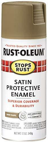 Rust-Oleum 241238 Stops Rust Spray Paint, 12 Oz, Satin Dark Taupe