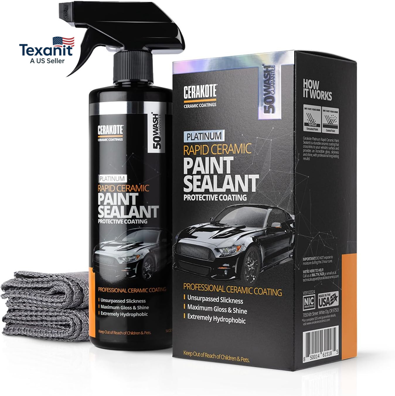 ® Platinum Rapid Ceramic Paint Sealant Spray – 14 Oz. – 50 Wash Rating – Maximum