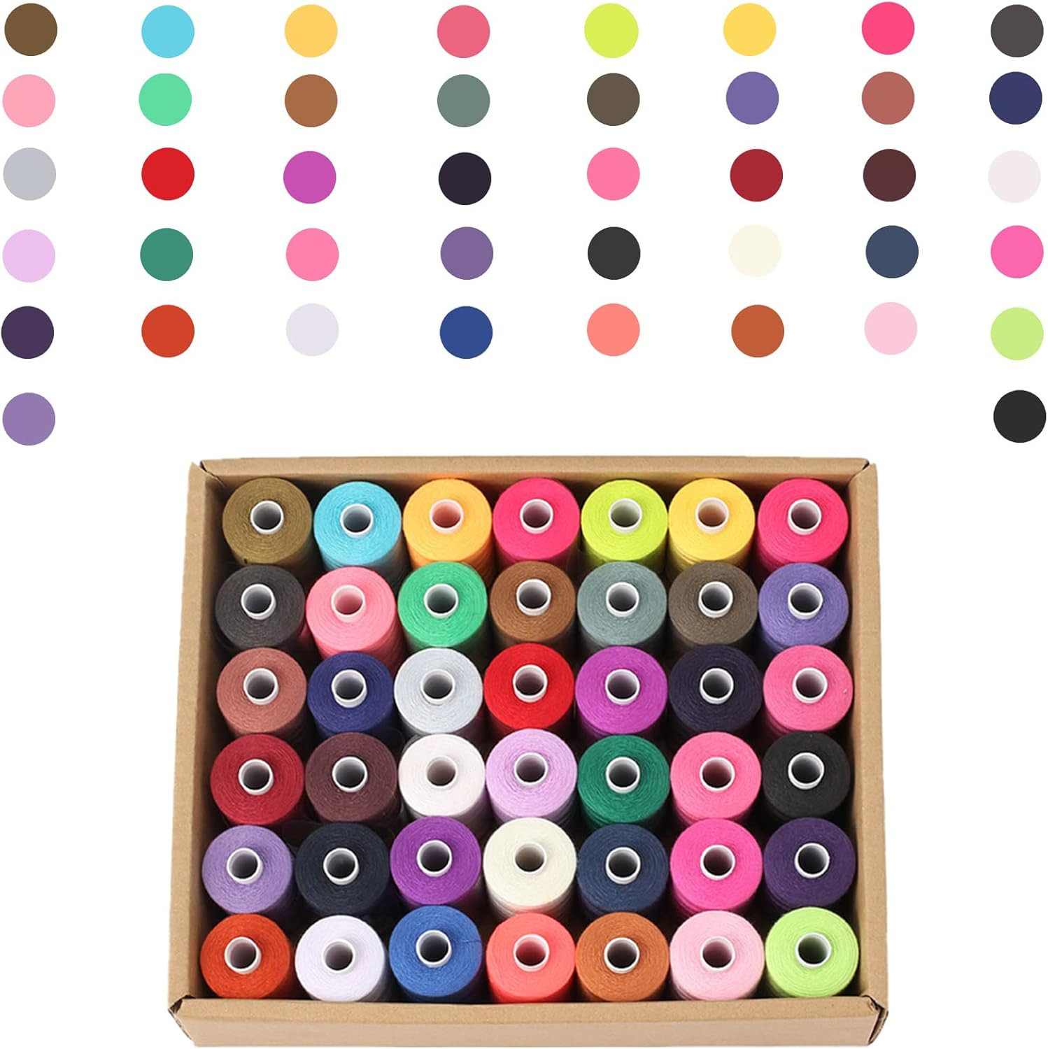 All Purpose Sewing Thread, 42 Spool Assorted 1000 Yards Polyester Threads for Se
