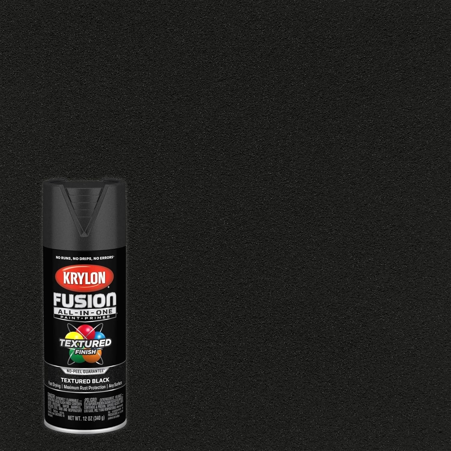 Fusion All-In-One Fast-Drying Adhesive Spray Paint – 12 oz Black, Indoor/Outdoor