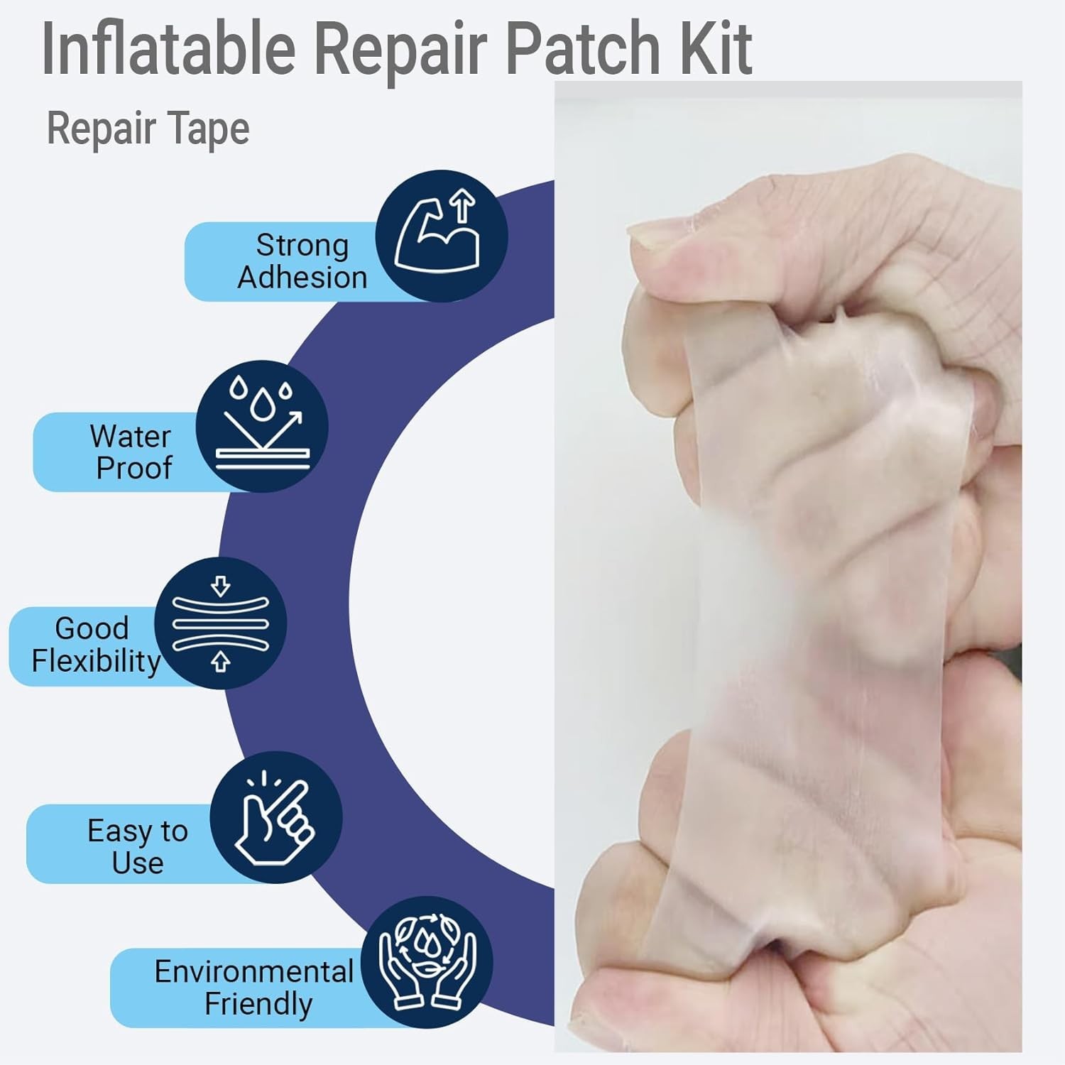 Pool Patch Repair Kit for Inflatables-Air Mattress 3in*3in*12P, Transparent
