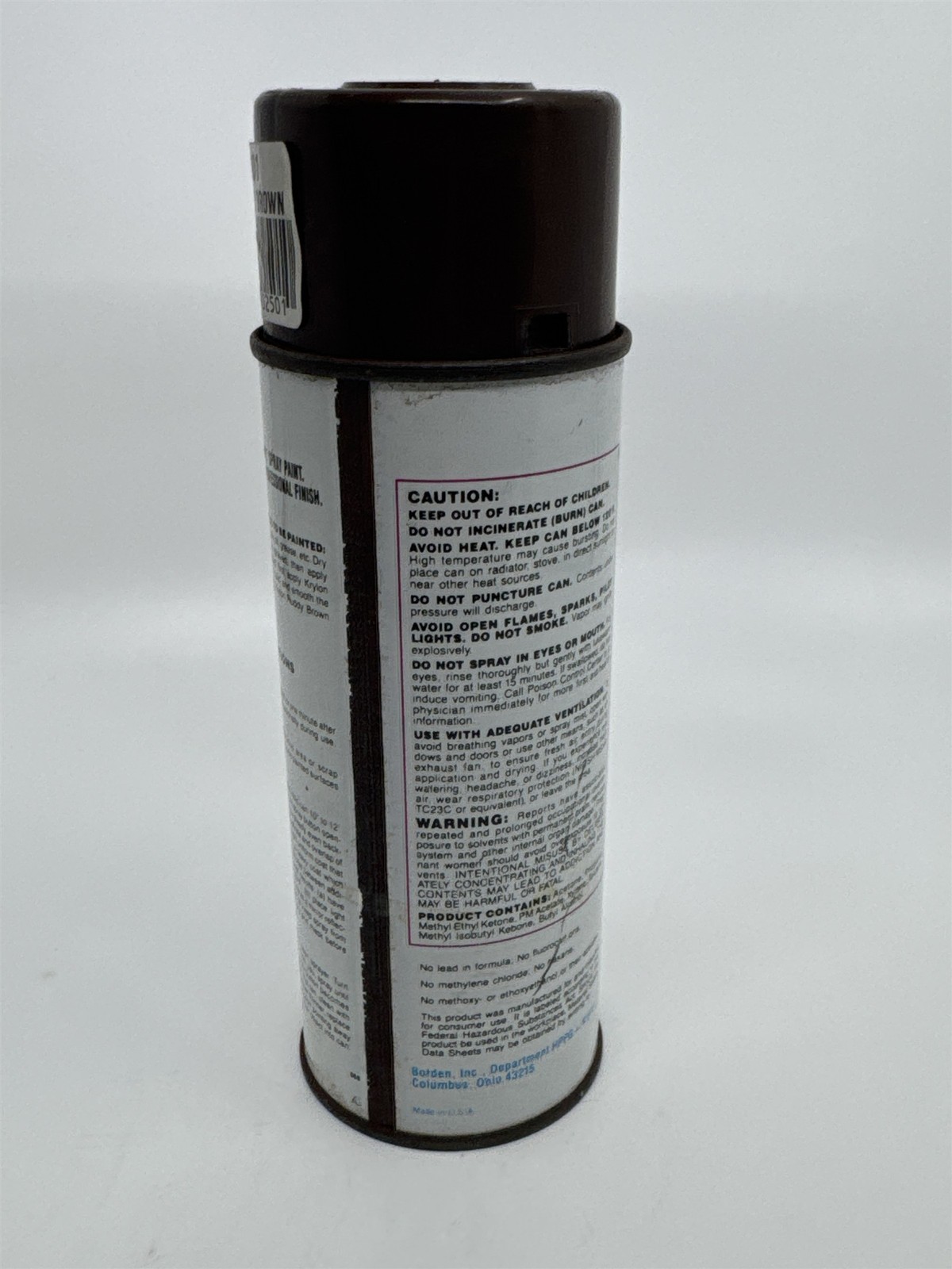 Krylon Interior/Exterior Leather Brown Enamel Spray Paint Can 1/2 Full
