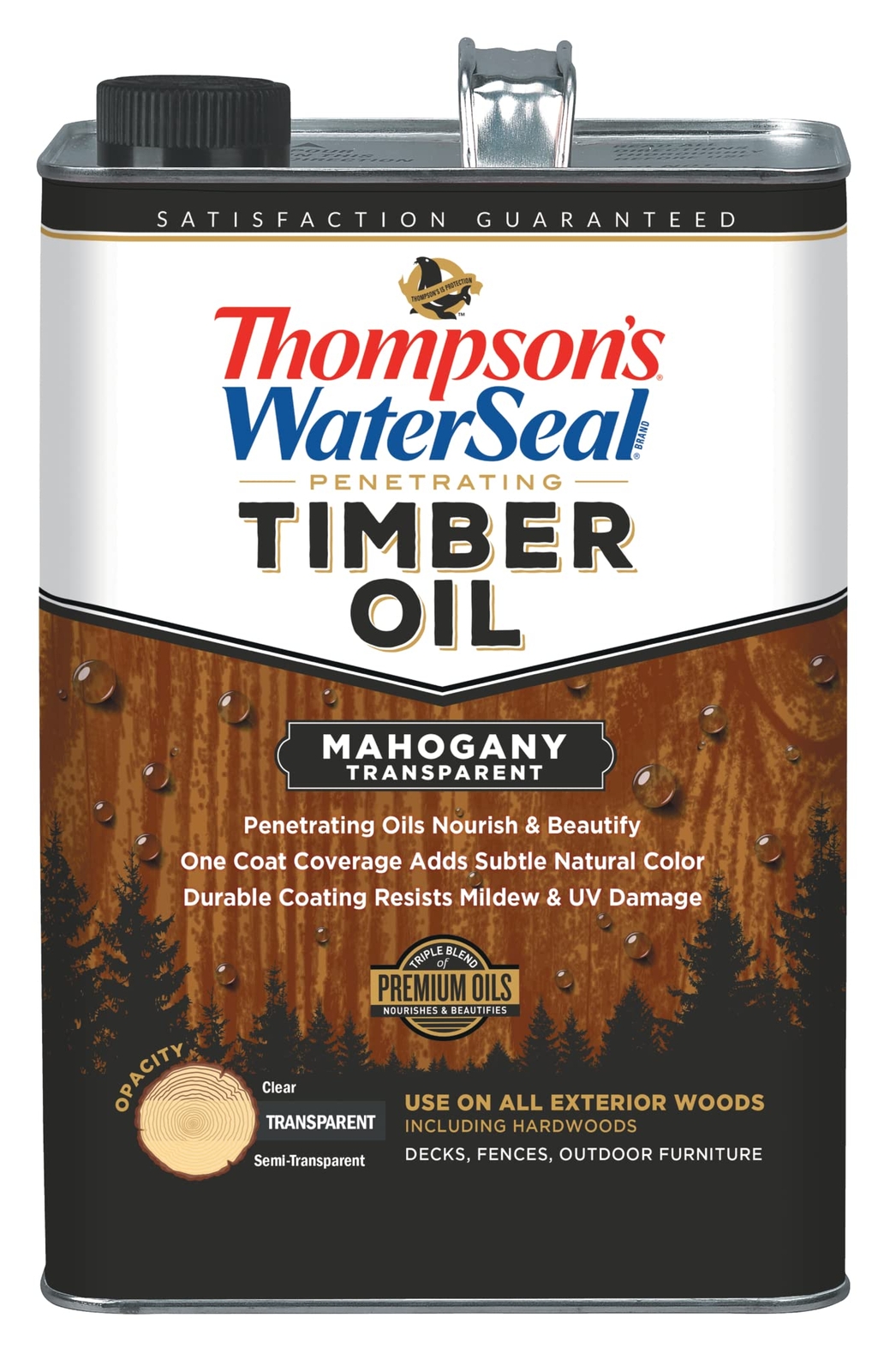 Thompson’s WaterSeal TH.049851-16 Penetrating Transparent Timber Oil, Mahogany,