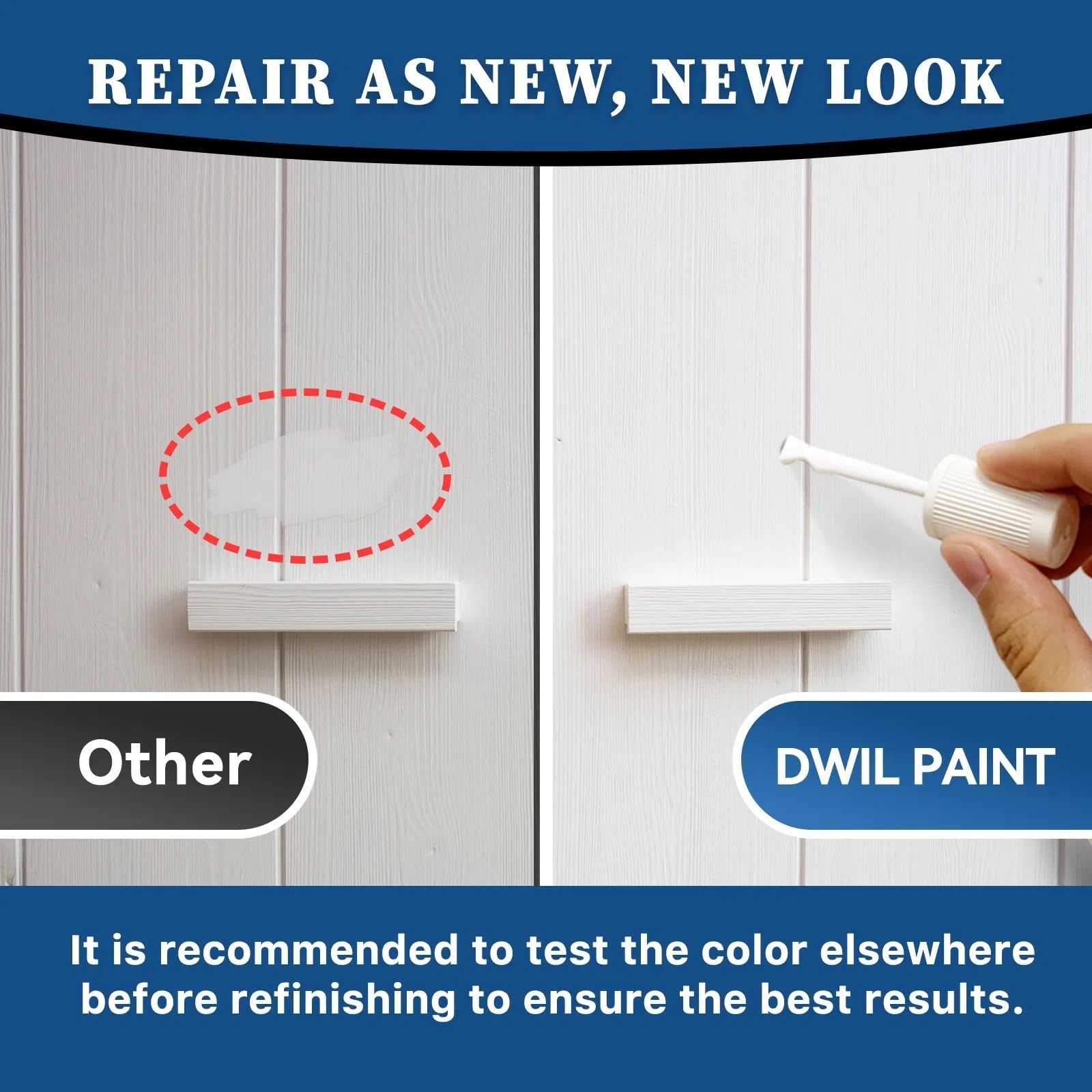 DWIL White Touch Up Paint Pen for Walls, Cabinets, Furniture – 1.5 Fl Oz