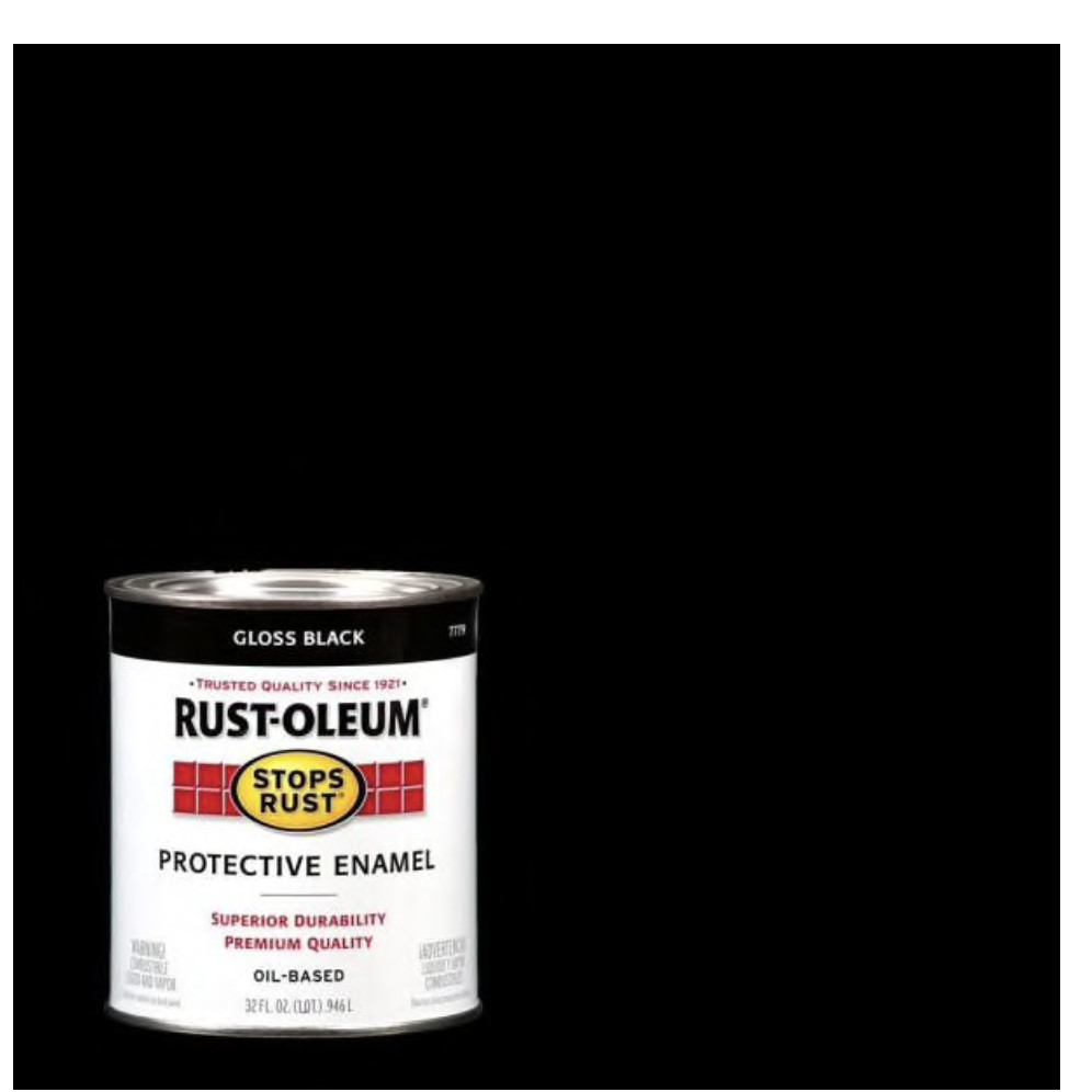 Rust-Oleum 7779502 Enamel Paint, Oil Base, Gloss Black, 1 Quart