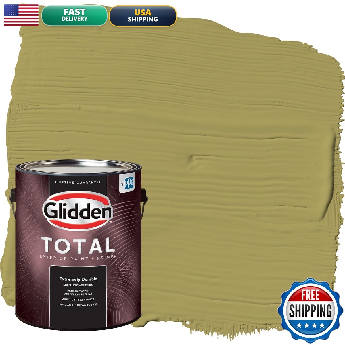 Glidden Total Exterior All-In-One Loveliest Leaves/Green Semi-Gloss 1 Gallon