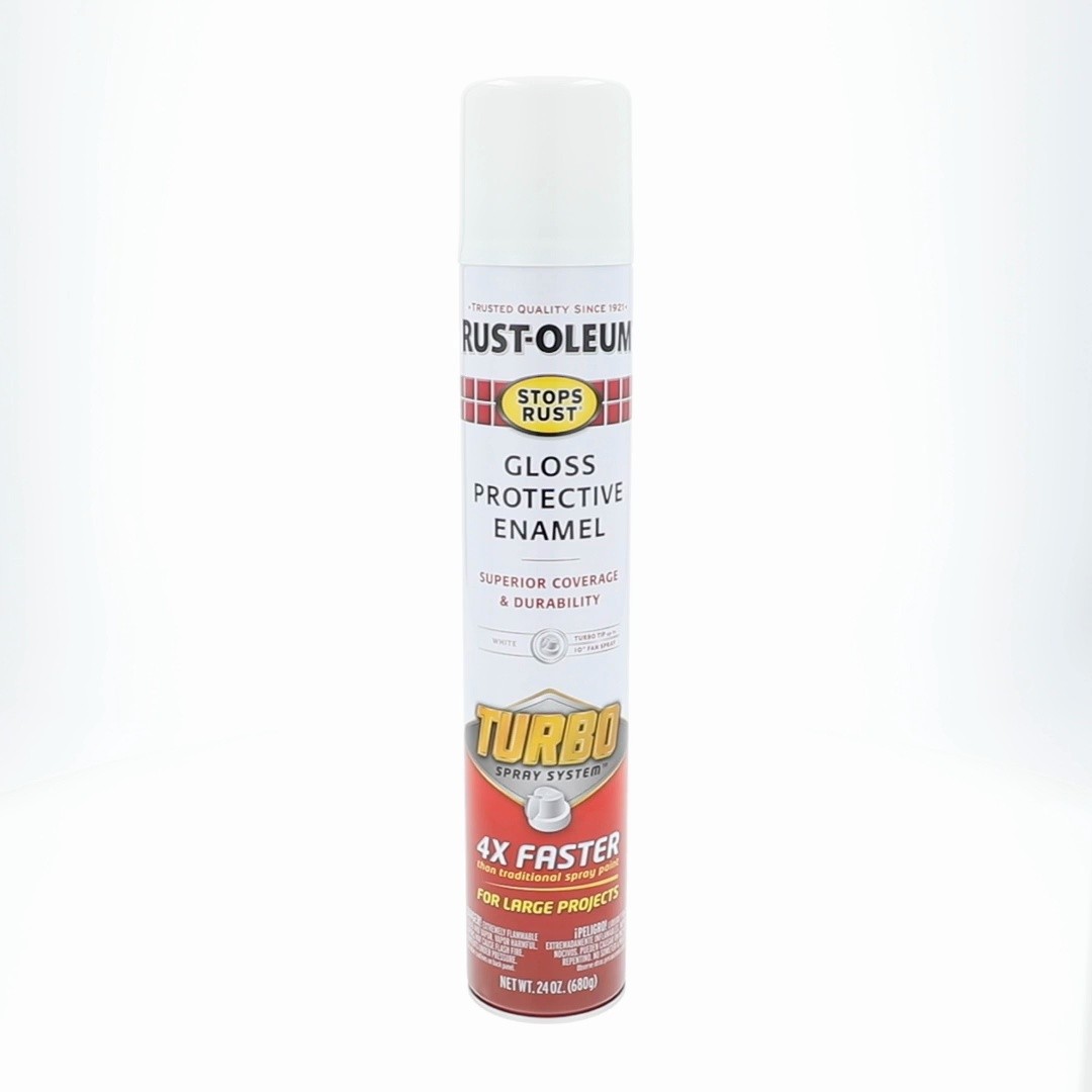 Rust-Oleum Stops Rust Turbo Spray Paint, Gloss White, 24 oz, Fast Cover Fre ship