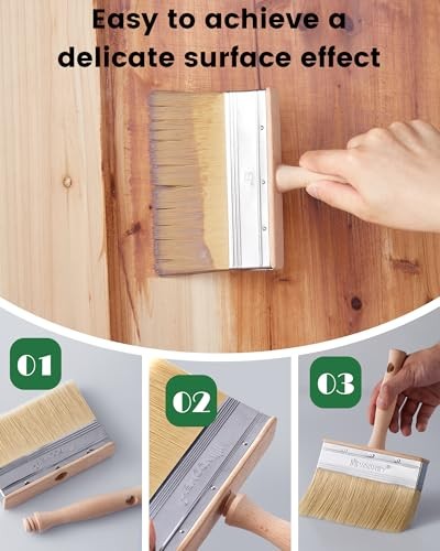 Deck Stain Brush 6 Inch, Limewash Brush for Wood, Deck Stain and 6inch(1pcs)