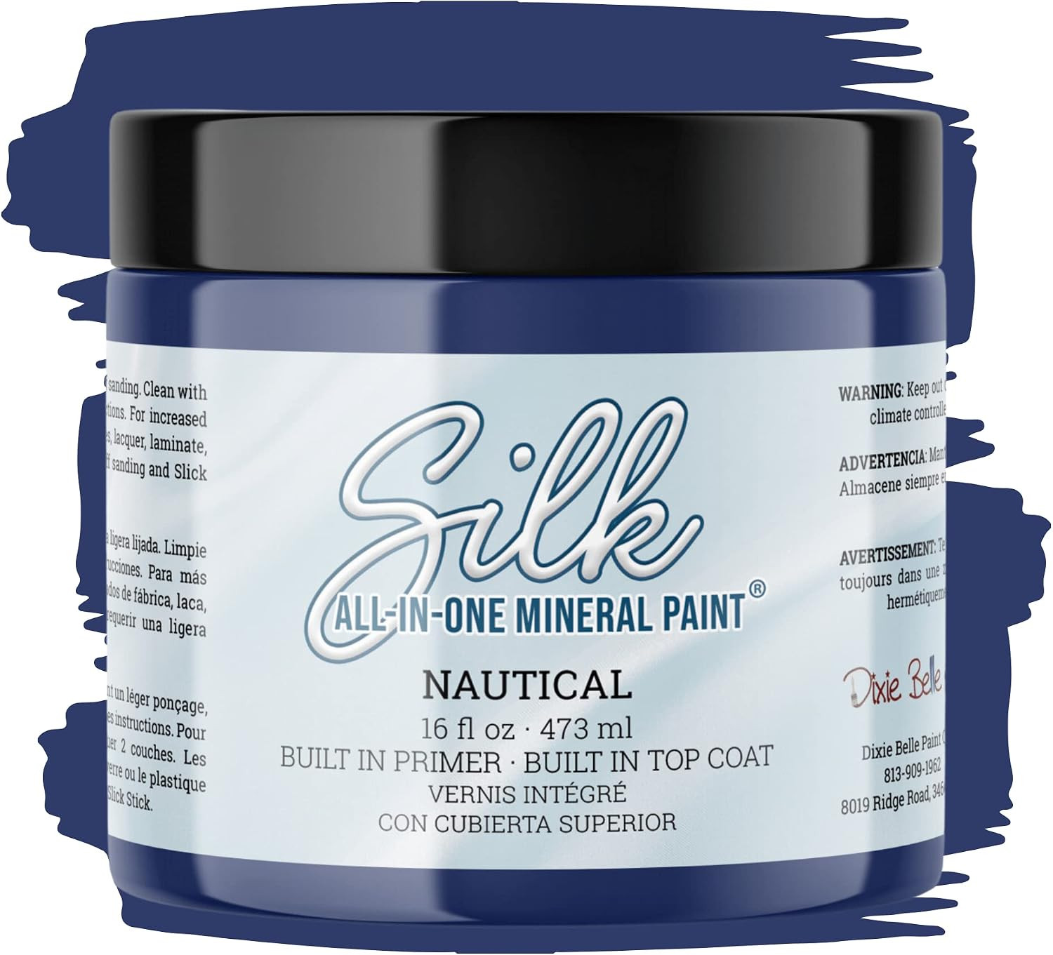 Dixie Belle Silk All-In-One Mineral Paint – Anchor (16 Fl Oz) – Black Water Base