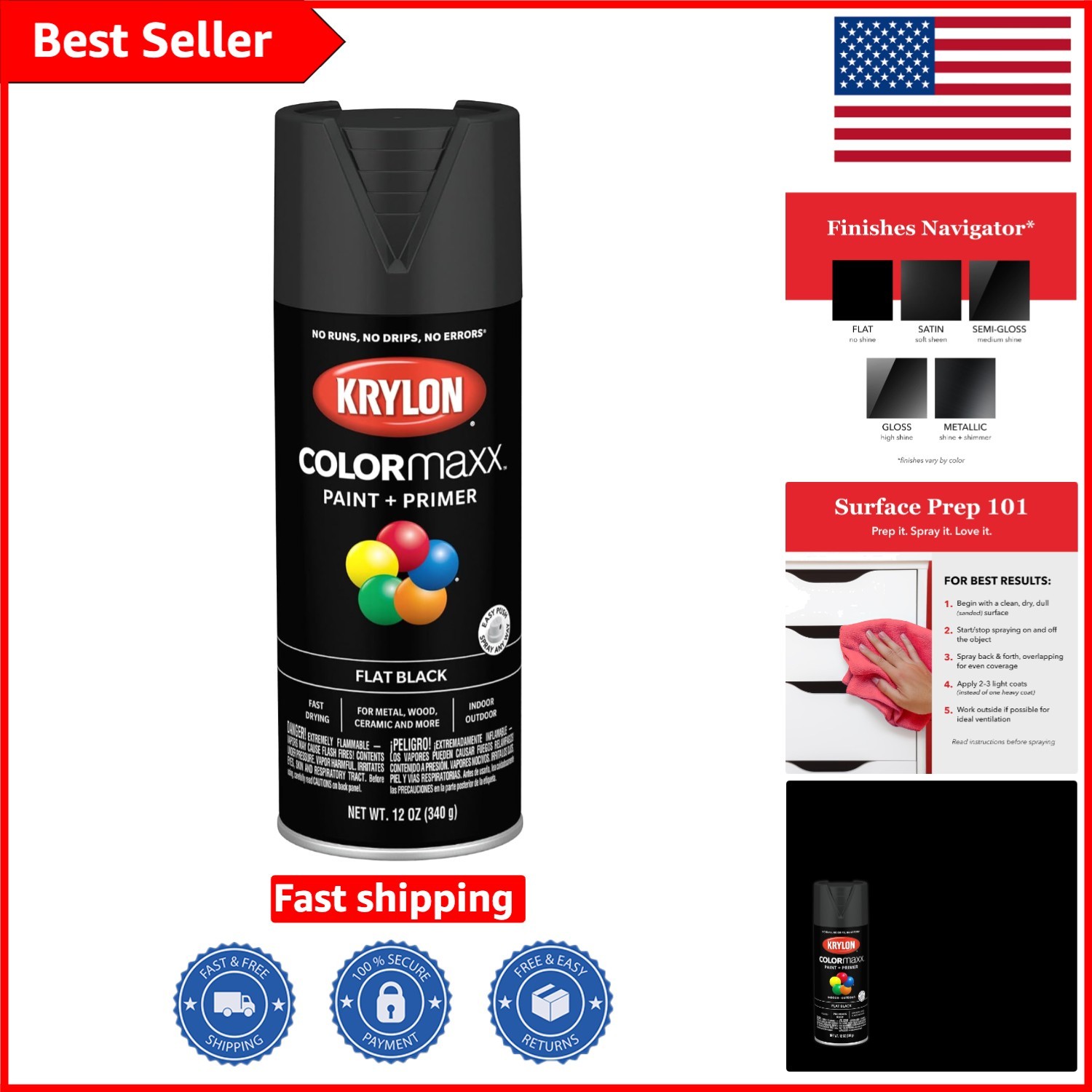 Effortless 12 Oz. Black Flat Spray Paint – Ideal for Indoor & Outdoor Use