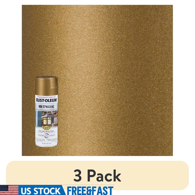 Metallic Enamel Spray Paint 3 Pack Durable Rust Resistant Fast Dry Any Angle New