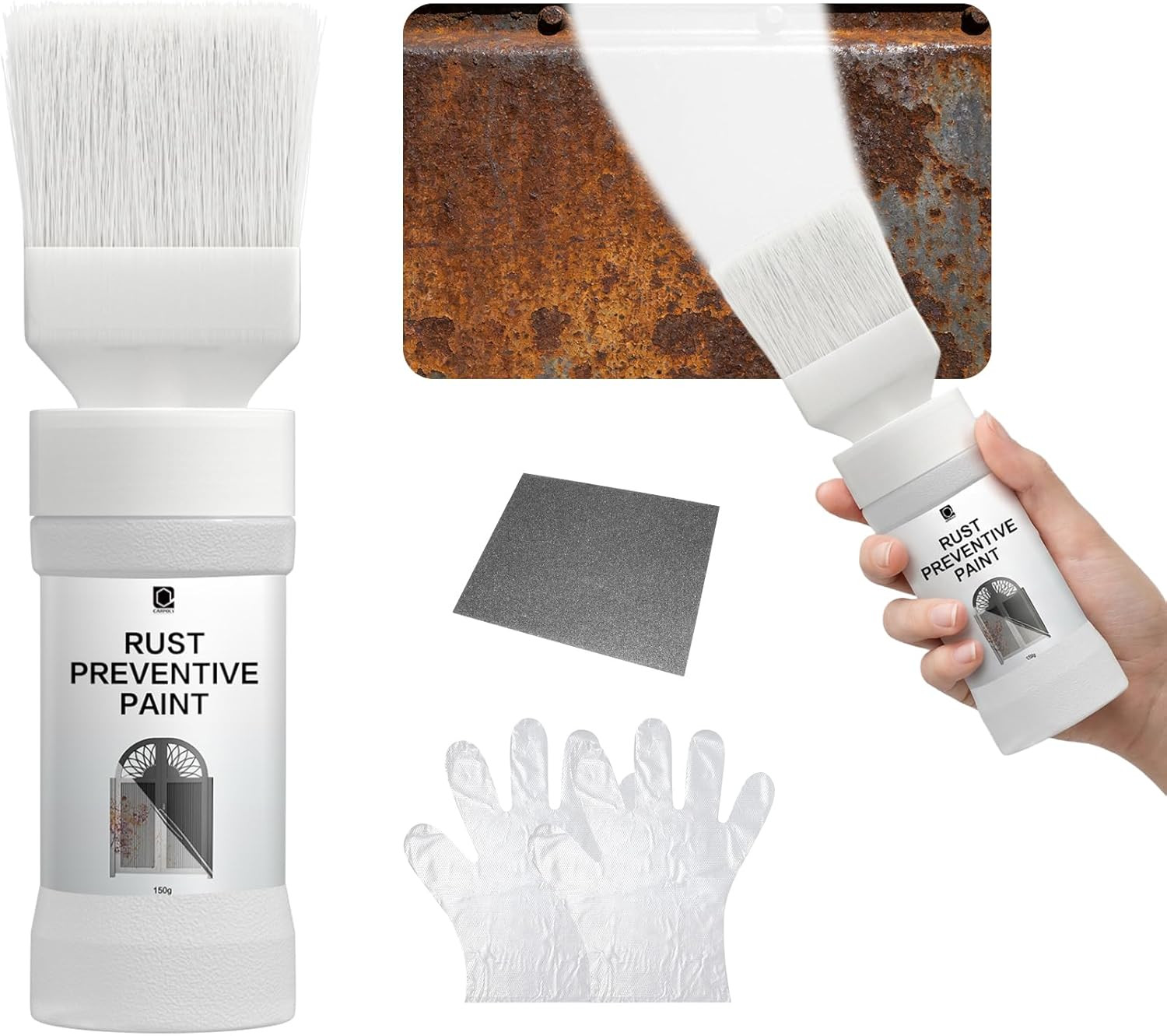 2-in-1 Rust Converter & Metal Primer with Brush(5.29 Oz), Stops & Prevents Corro
