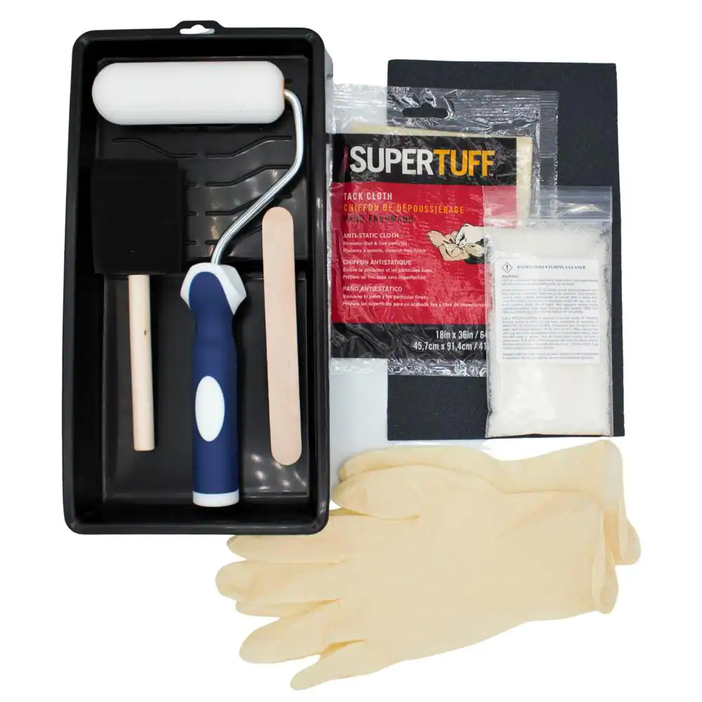 Bathtub Refinish Complete Kit White Slip Guard Glossy Highly Durable Resin