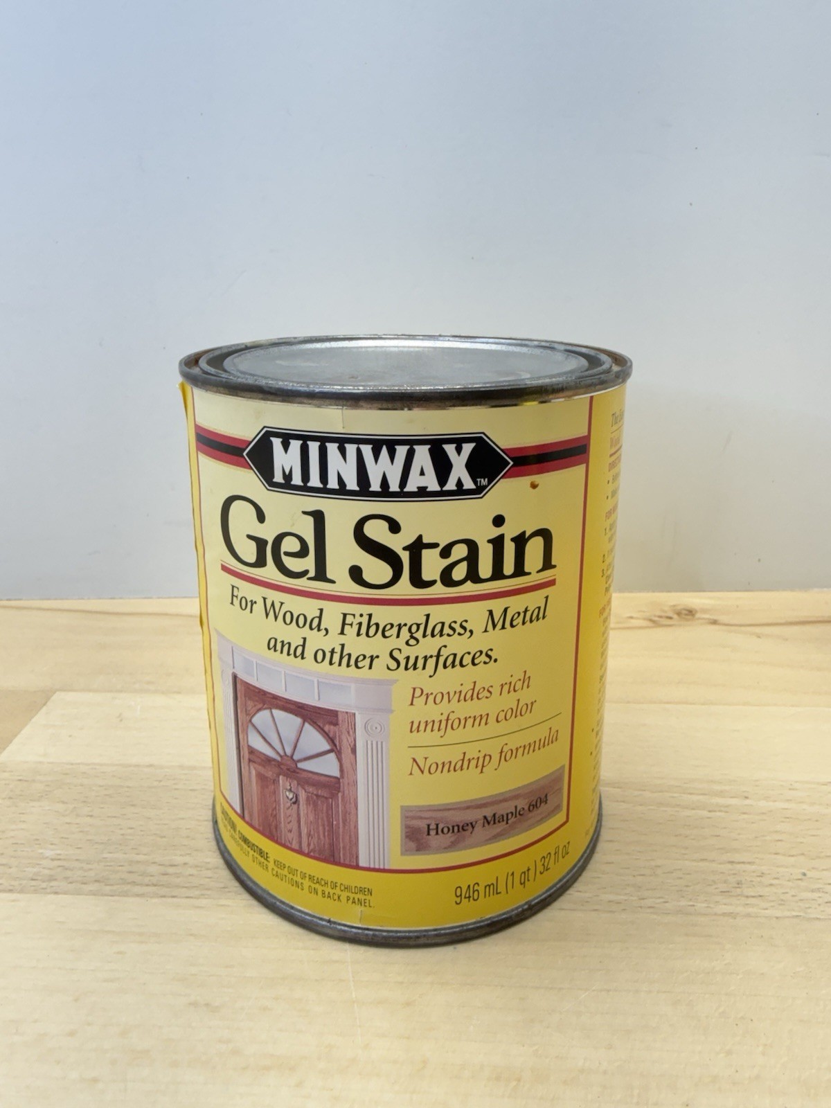 Minwax Gel Stain HONEY MAPLE For Wood, Veneer, Fiberglass & More 32 oz 1 QT A