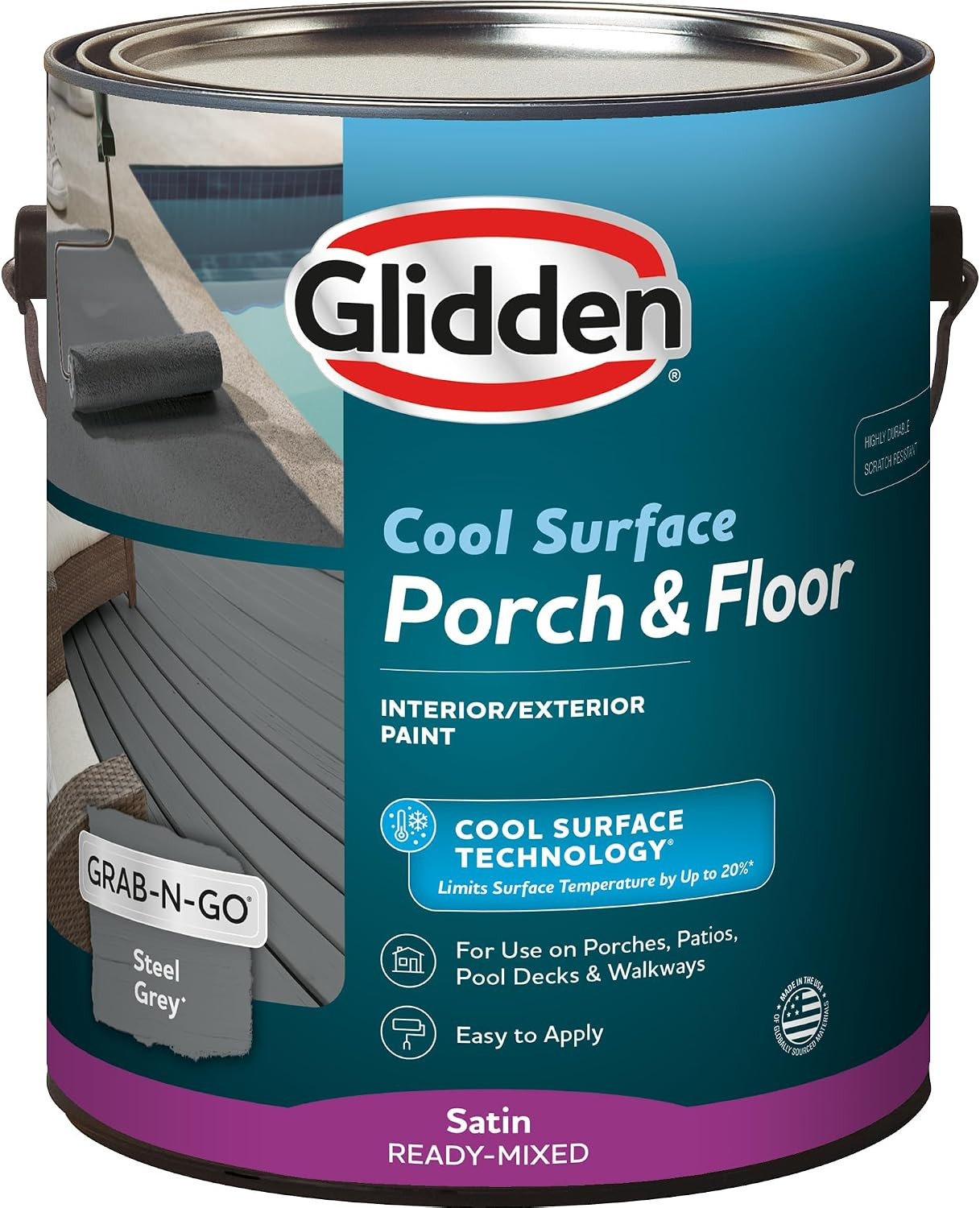 Porch and Floor with Cool Surface Technology Satin Interior/Exterior Paint, Clay