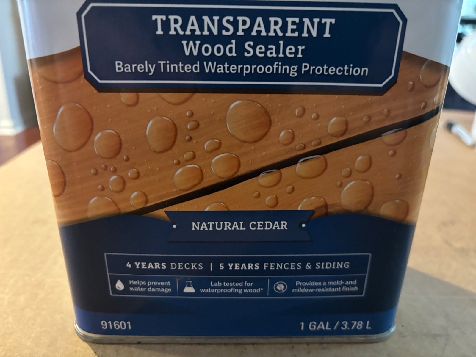 Thompson’s WaterSeal Transparent Wood Stain, Natural Cedar, 1 Gallon