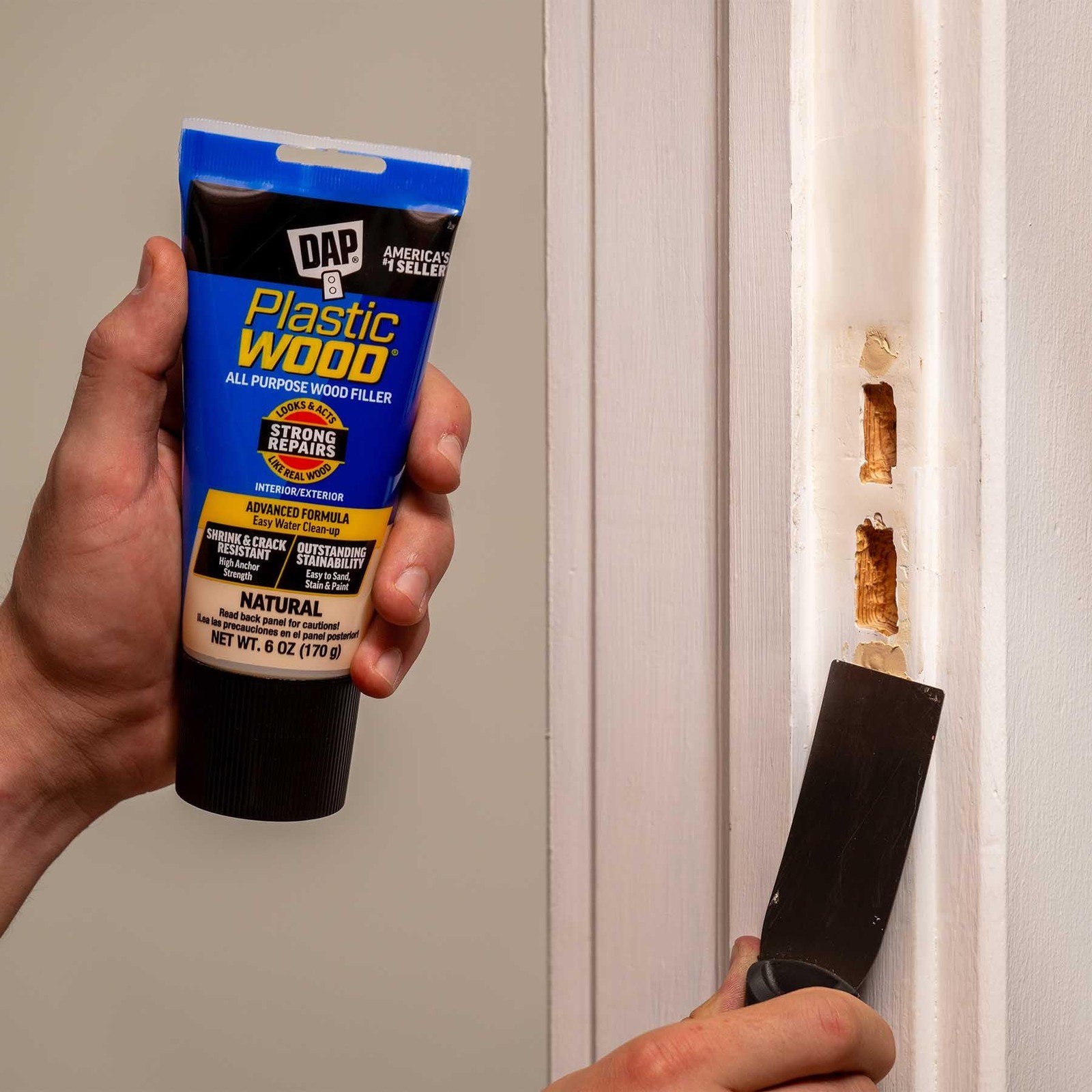 DAP Plastic Wood All Purpose Latex Filler, Natural, 6 Oz 6 Oz, Natural
