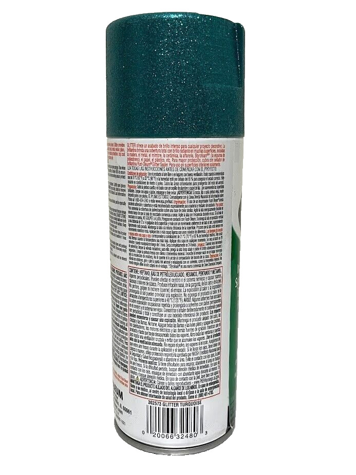 Rust-Oleum Glitter Turquoise Green Spray Paint 10.25 oz Intense Sparkling