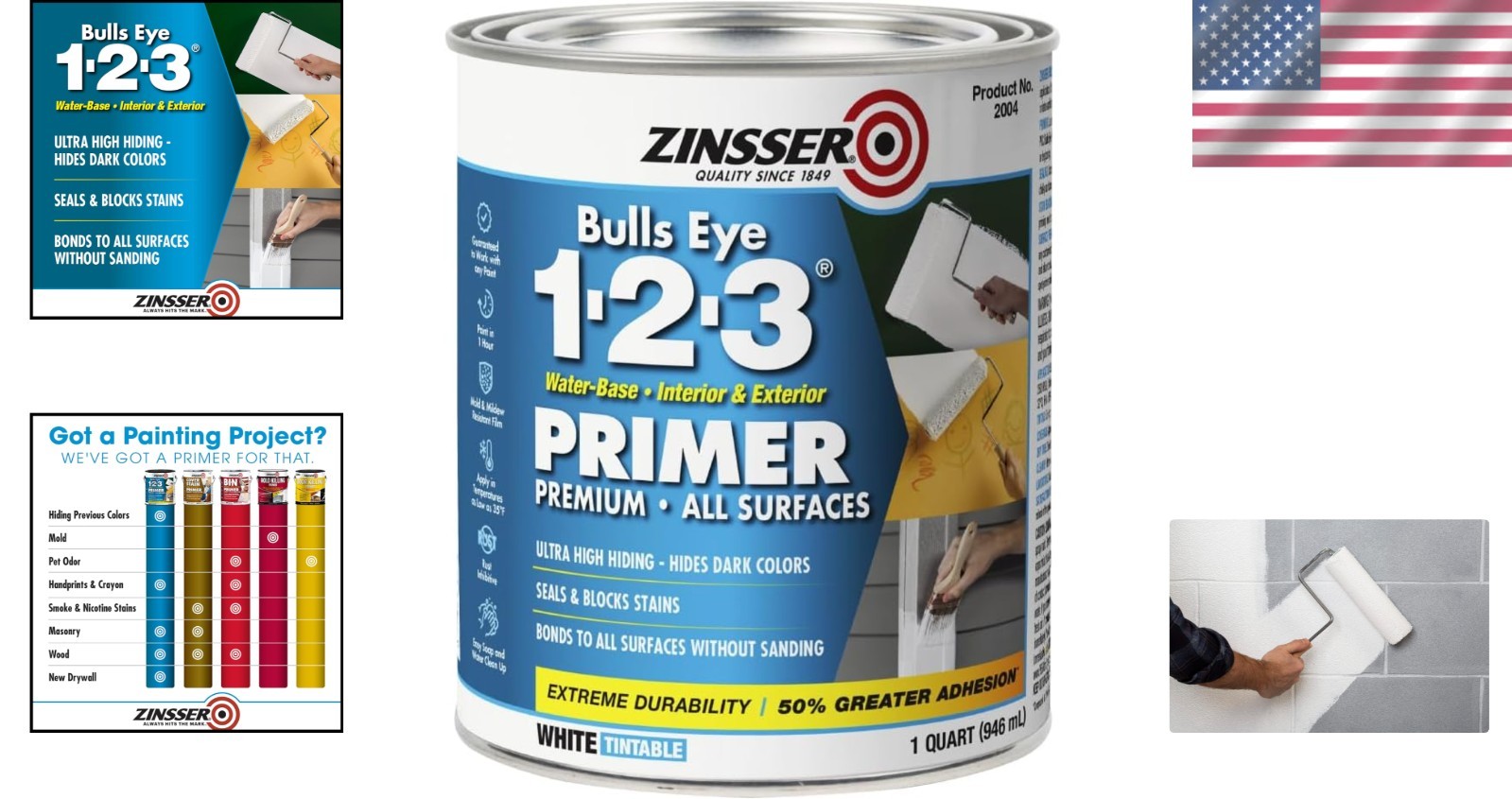 High-Performance 1 Quart Bulls Eye Primer for Stain Blocking and Glossy Surfaces