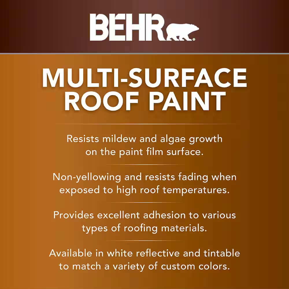 1 Gal. White Reflective Flat Multi-Surface Exterior Roof Paint