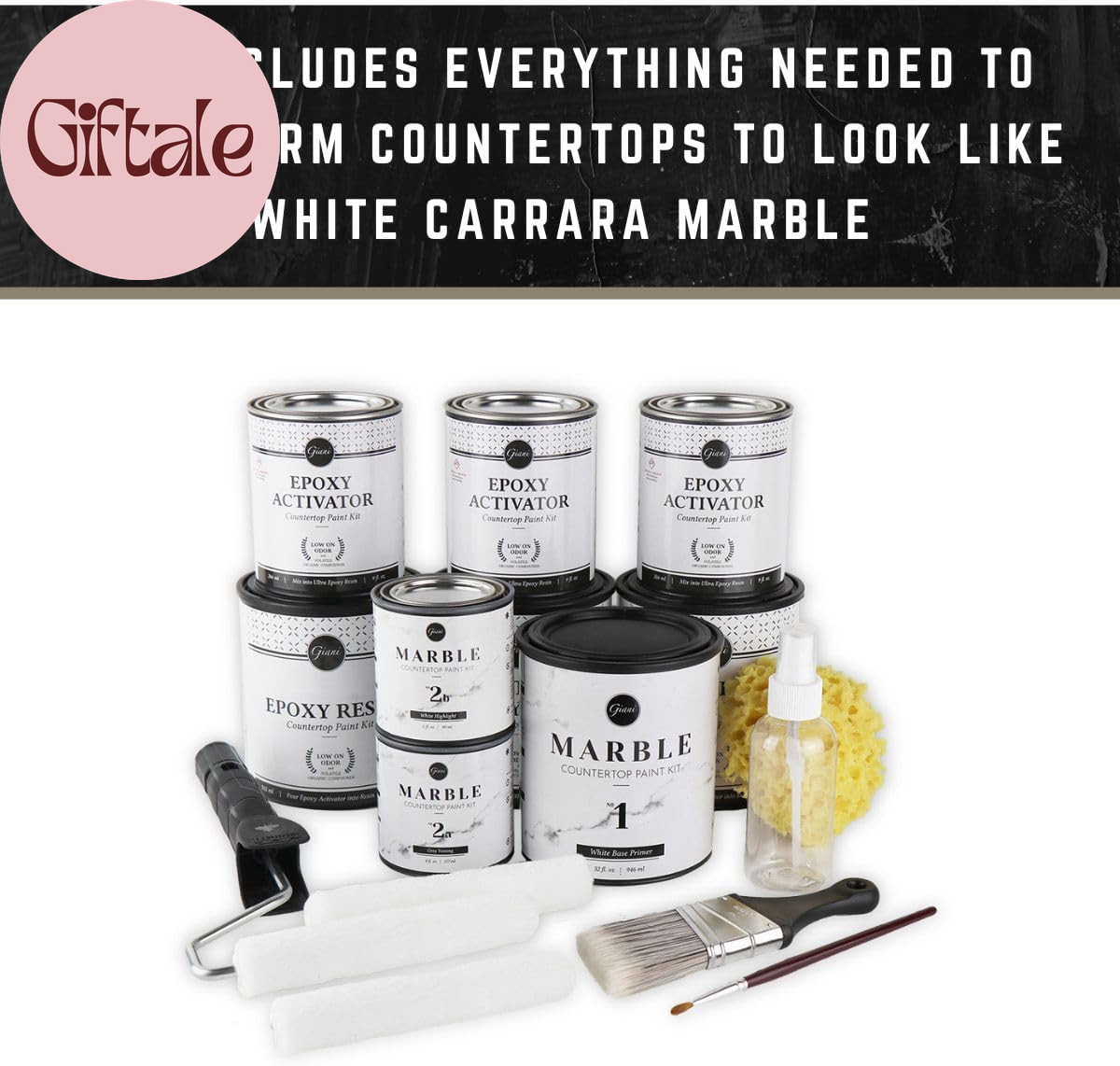 Marble Easy Epoxy Countertop Paint Kit (Carrara White)
