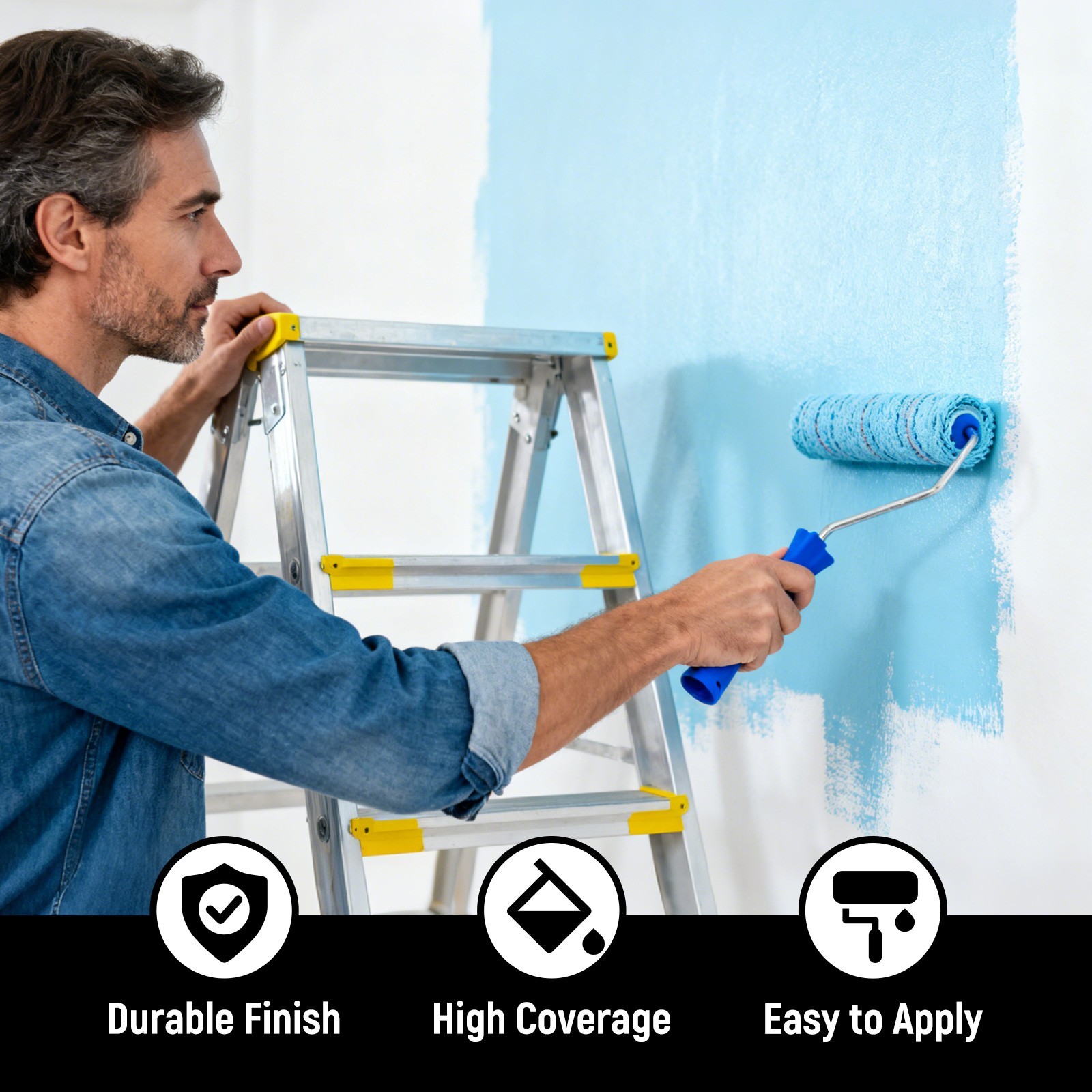 Professional Epoxy Floor Paint Kit -Acrylic Concrete Coating for Garage，1 Gallon