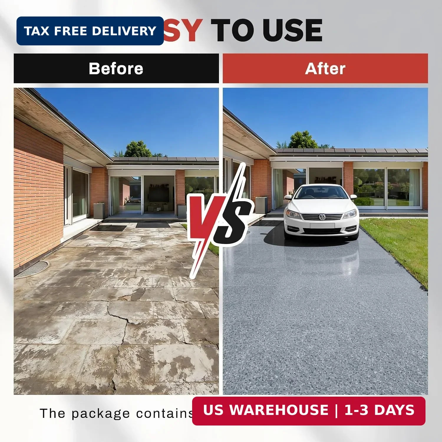 DWIL Epoxy Floor Paint with Colored Sand- Garage Floor Kit, Non-Slip Marble Fini