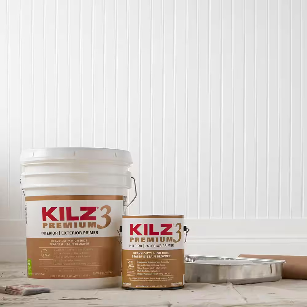 KILZ Premium HighHide Stain Blocking Interior/Exterior Latex Primer/Sealer Paint