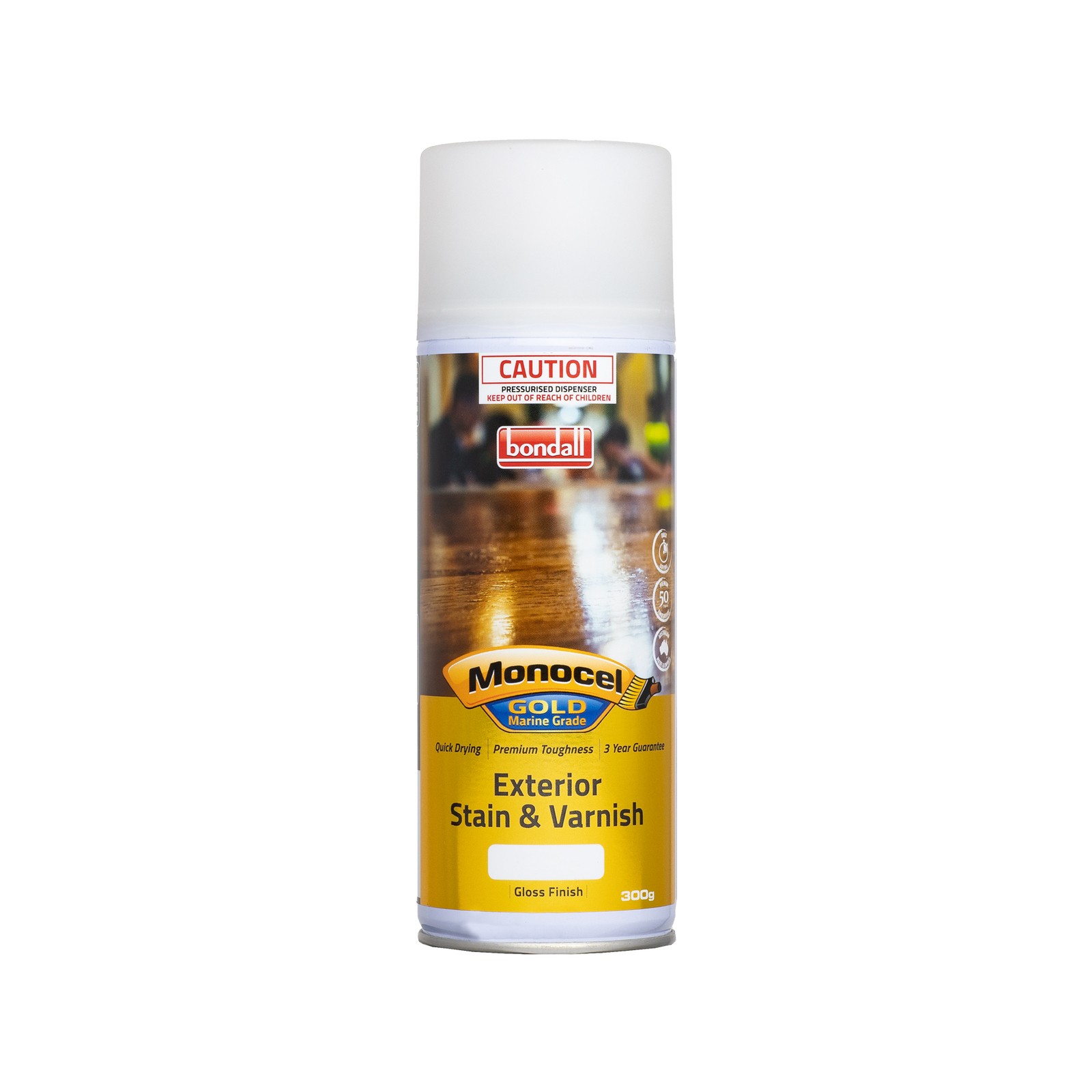 Bondall 300g Cedar Monocel Gold Marine Grade Stain And Varnish Aerosol – Cedar
