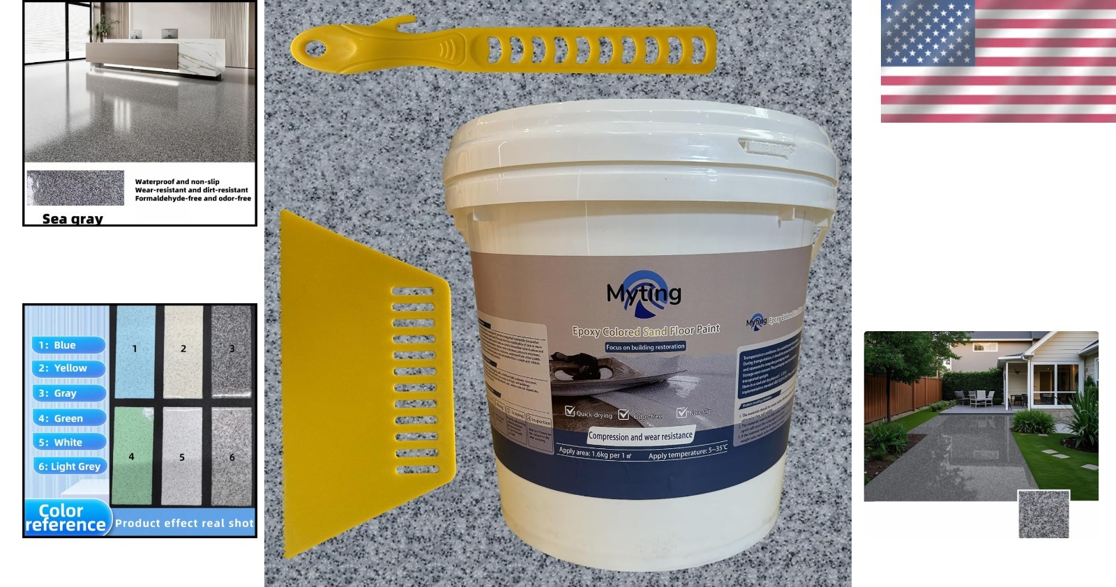 Epoxy Colored Sand Coating, Gray, 5kg Wear-Resistant Paint