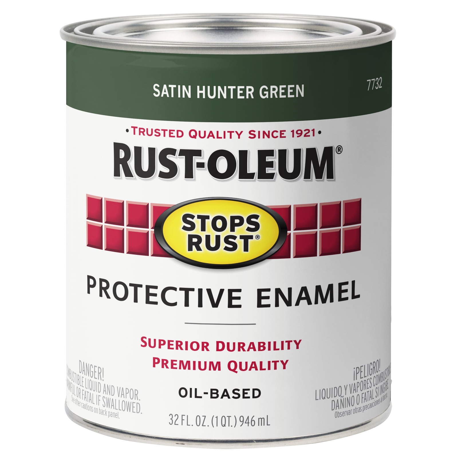 2 Pack Hunter Green 450 Voc Stops Rust Satin Protective Enamel- 7732502 Quart