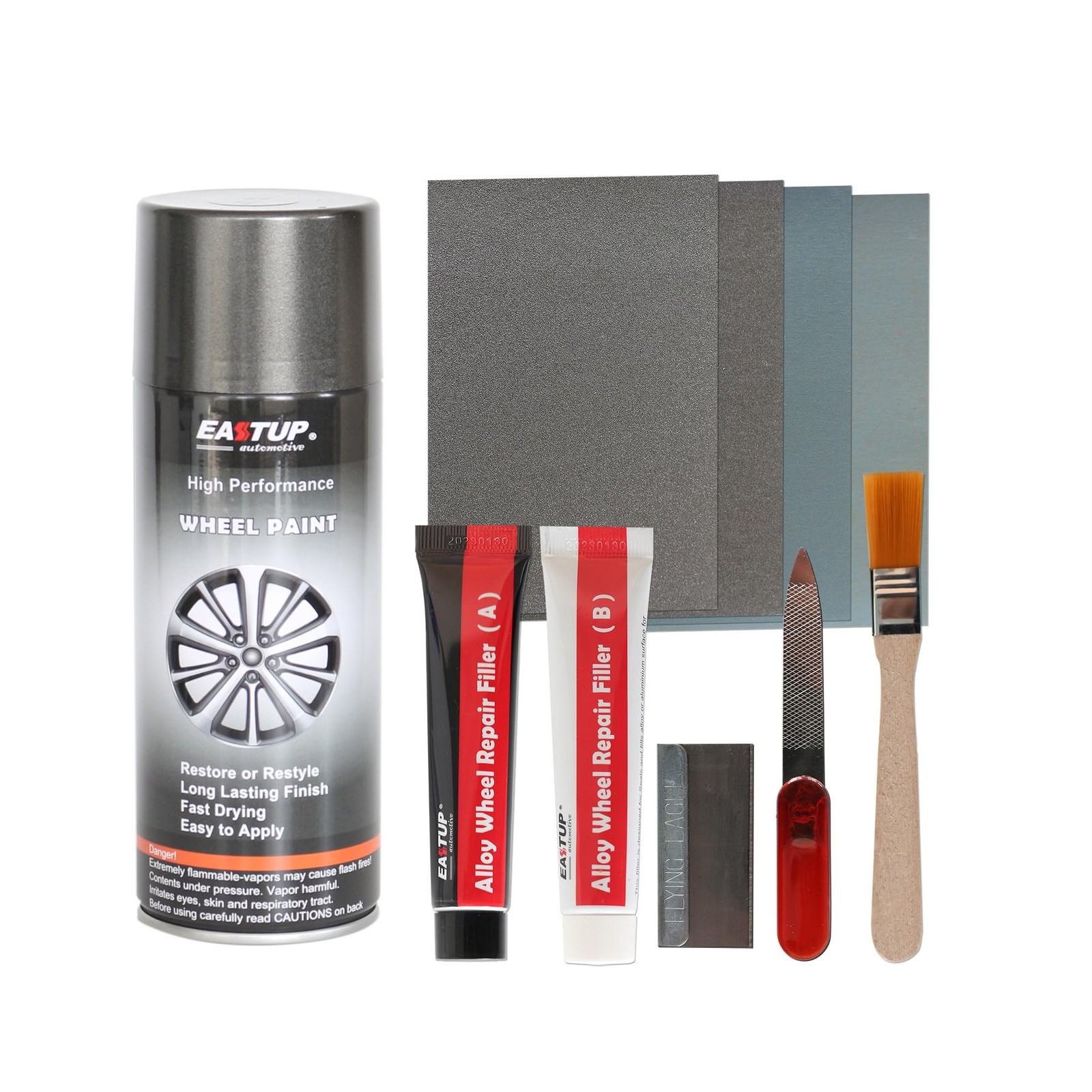 EASTUP Alloy Wheel Scratches Remove Kit Rim Touch Up Repair Kit Metallic Blac…