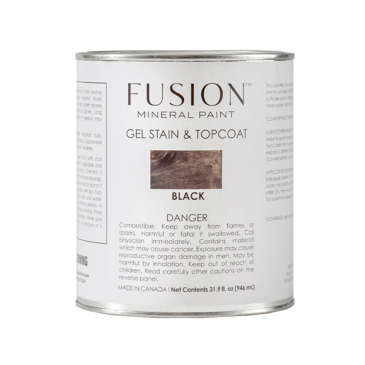 BLACK – Gel Stain & Top Coat 946ml (31.9oz) – FUSION