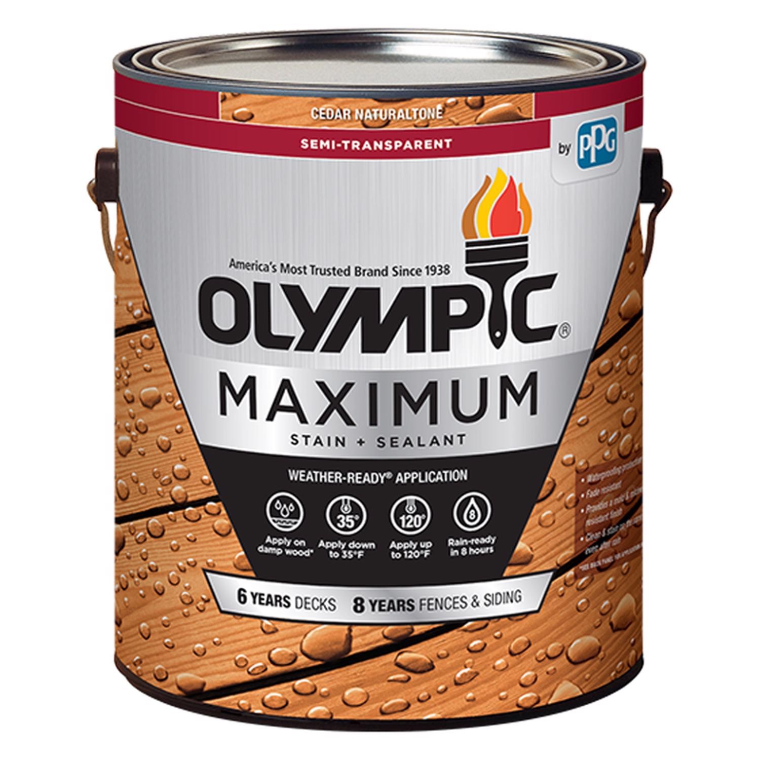 Olympic Maximum Semi-Transparent-Gloss Acrylic/Alkyd/Urethane Blend (4-pack)