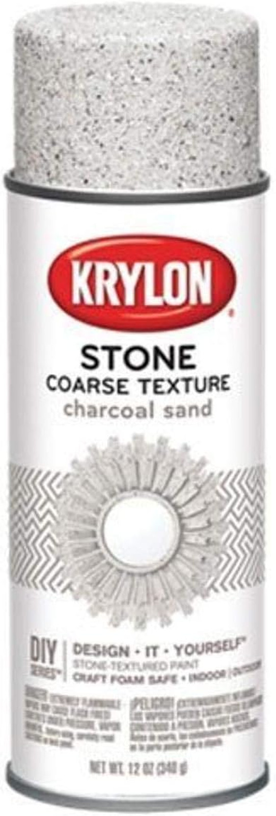K18212 Coarse Stone Texture Finish Spray Paint, Obsidian, 12 Ounce