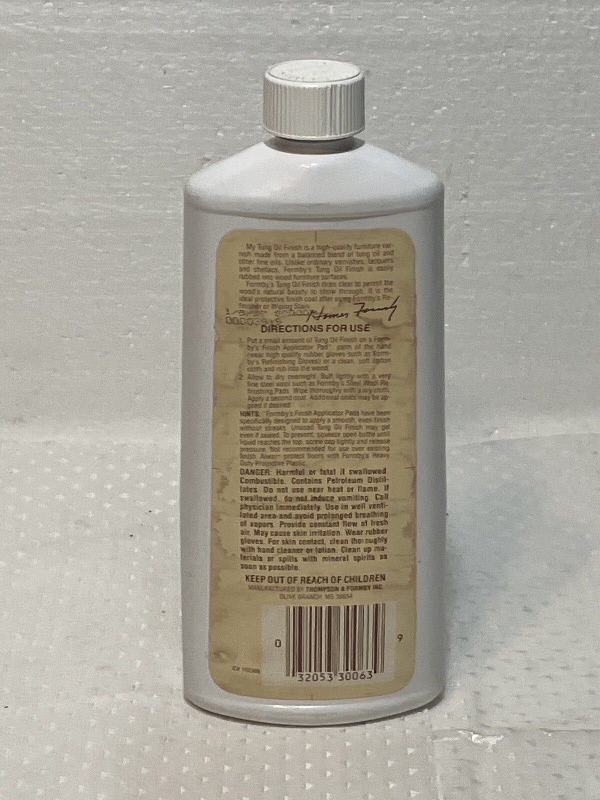 Formby’s Tung Oil Finish High Gloss Wood Protector Large 16oz Vintage Bottle New