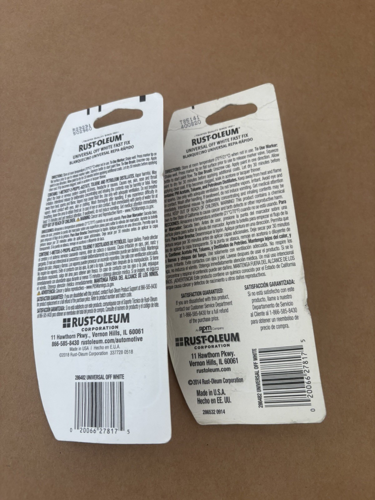 (2 PACK) RUST-OLEUM Fast Fix 2in1 Paint + Primer Universal Off White 286482