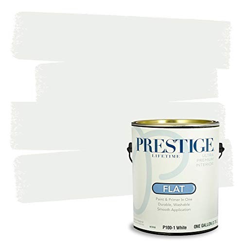 Interior Paint & Primer 1 Gallon – Flat White, Easy Application, Low Odor
