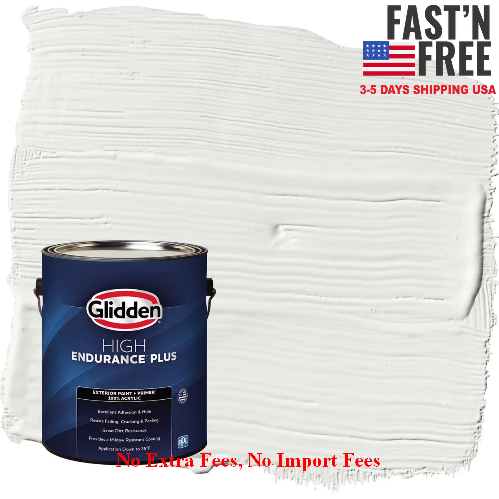 Glidden HEP Grab-N-Go White Semi-Gloss Exterior Paint with Primer, 1 Gallon NEW