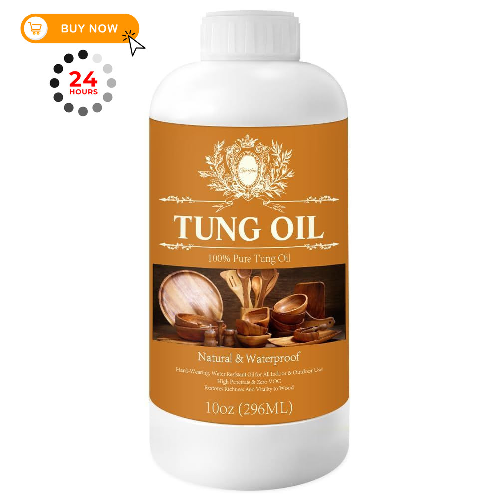 10 OZ Pure Tung Oil for Wood Outdoor/Indoor, Food 1 Count (Pack of 1), Orange
