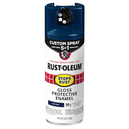 Rust-Oleum 376904 Rust Preventative Spray Paint, Navy Blue, Gloss, Solvent, 12