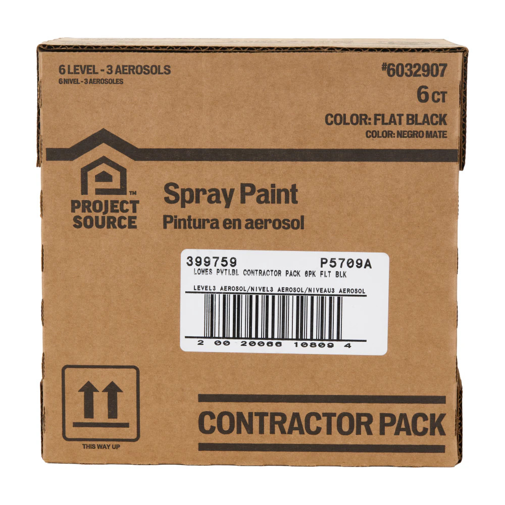 Project Source Flat Black Oil-Based Spray Paint ( NET WT. 10-Oz ) 6 -Pack