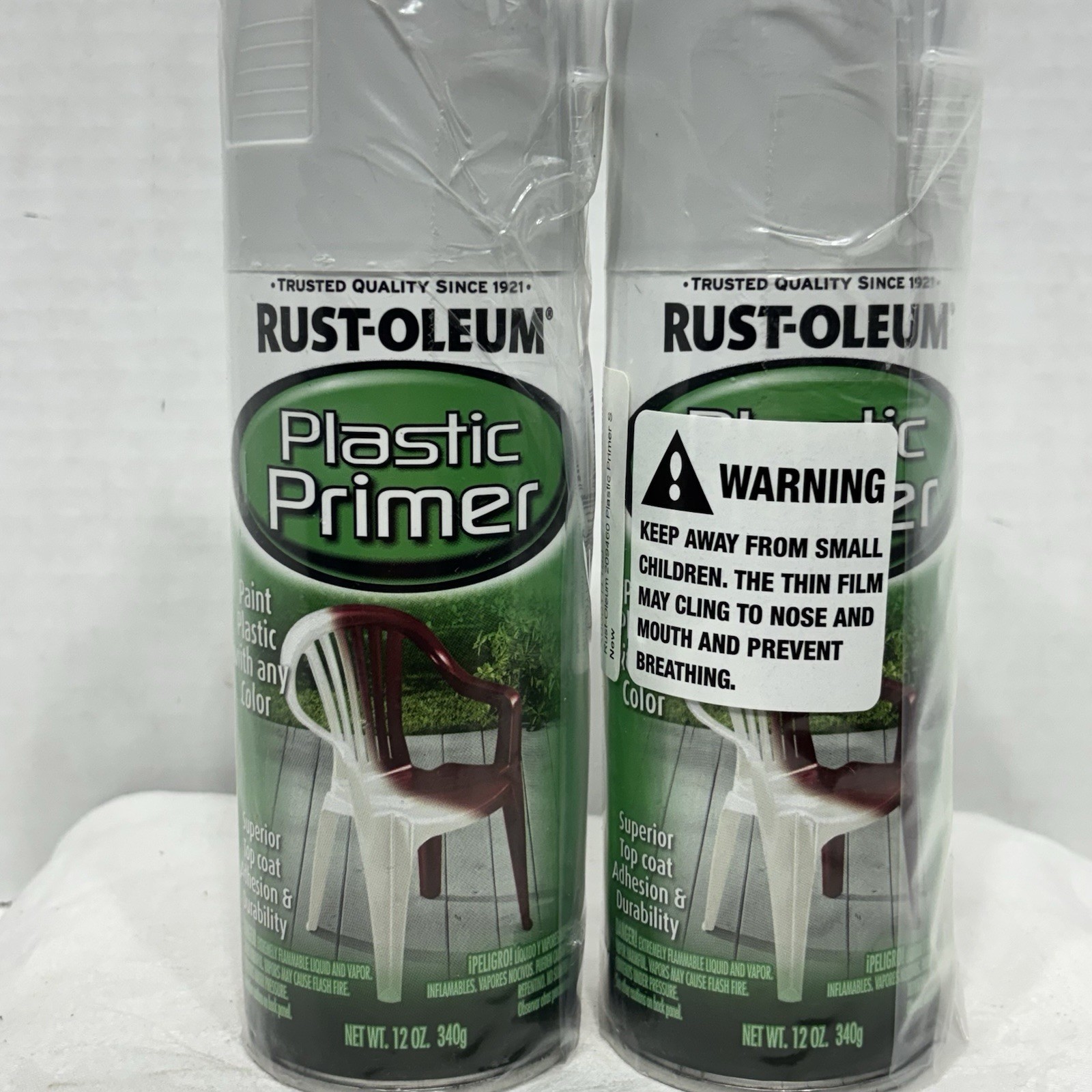2 – Rust-Oleum 12oz Plastic Primer Spray New, Sealed