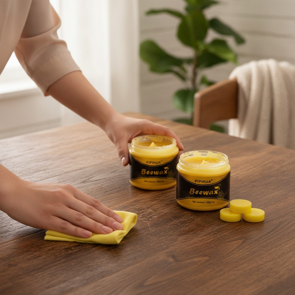 Eco-Friendly Beeswax Conditioner for Wood Furniture – 2x100g, All Surface Use